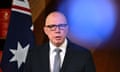 Australia's opposition leader Peter Dutton speaks to media