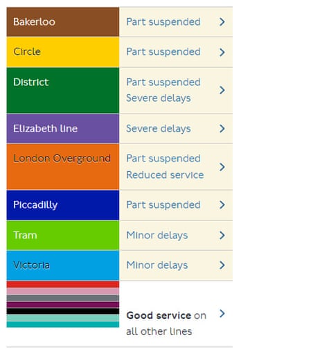 The London Underground status page