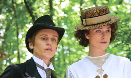 Studiedly outrageous … Mathilde De Morny (Denise Gough, left) and Colette (Keira Knightley).