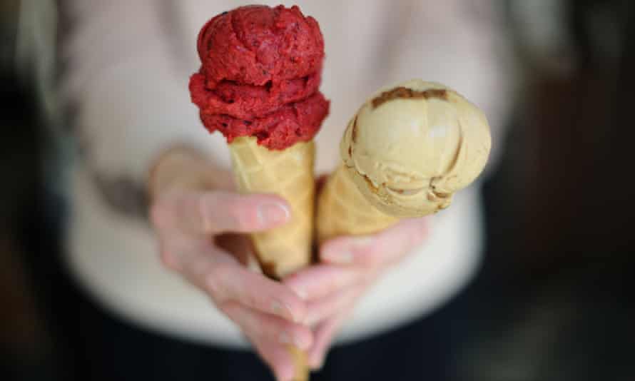 Vegan ices in cones