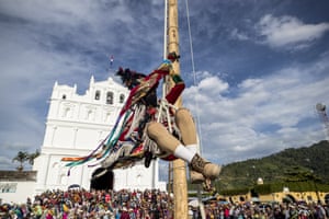 Man swings from rope