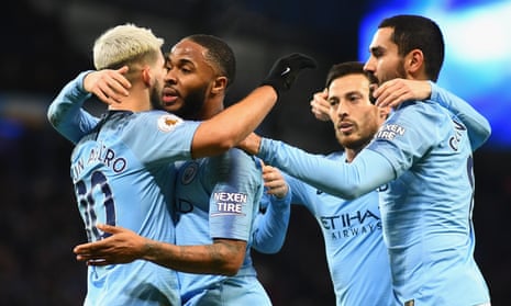: Sergio Aguero of Manchester City celebrates after scoring
