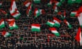 Hungary fans during the friendly against Turkey at Puskas Arena in Budapest