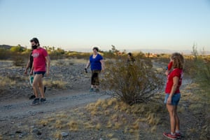 Hikers tell Marsh that they have already voted for her.