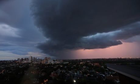 A thunder storm passes over Sydney