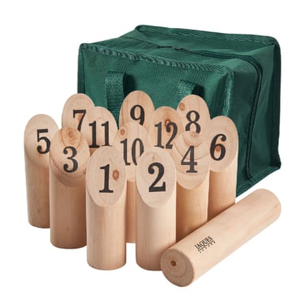 Jaques London Skittles Game - Wooden Number Skittles Kids Numbered Skittles (3+ Years)