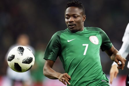 Nigeria’s Ahmed Musa keeps his eye on the ball during the remarkable 4-2 against Argentina in Krasnodar.