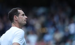 Andy Murray on Centre Court after a presentation celebrating his career last Thursday.