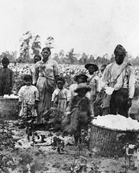 Slave Family In Cotton Field