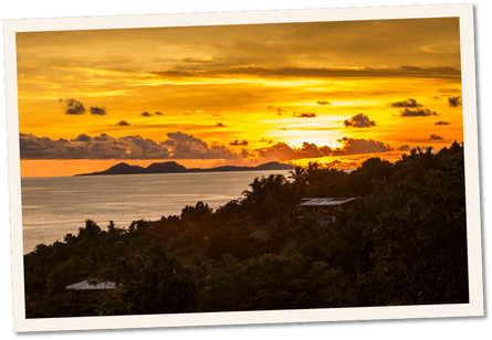 Sunset in the Solomon Islands.