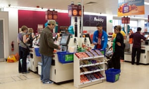 Self-service checkouts at a Sainsbury’s supermarket in north London