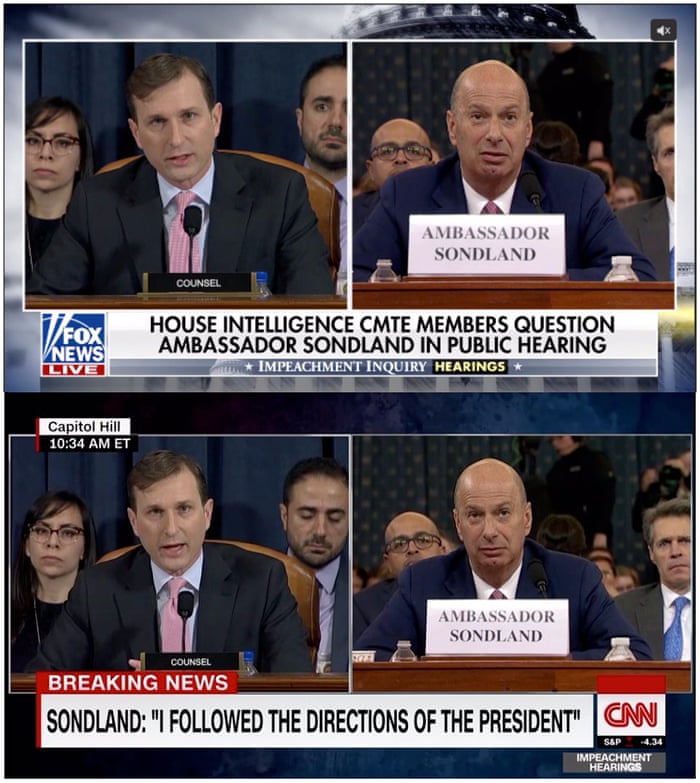 Fox News Take On Sondland S Testimony Nothing To See Here Us News The Guardian