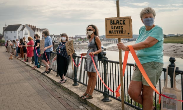 The BLM campaigners in Wivenhoe, Essex.