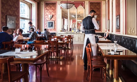 Interior of Cafe Louvre where Kafka mixed with fellow writers and artists.