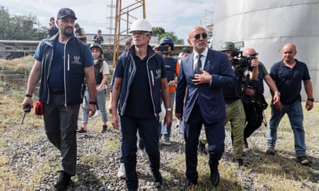 International atomic energy agency (IAEA) director-general, Rafael Grossi, and his team seen inspecting Zaporizhzhia nuclear power plant in southeastern Ukraine on Thursday.