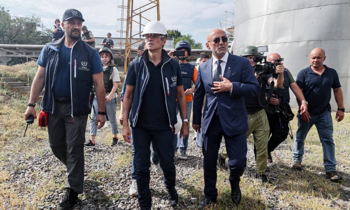International atomic energy agency (IAEA) director-general, Rafael Grossi, and his team seen inspecting Zaporizhzhia nuclear power plant in southeastern Ukraine on Thursday.