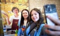 The Holmes Chapel Partnership, new walking tour of Harry Styles Cheshire birthplace, takes fans on a walk into harry’s childhood. Pictured Australian fans Mia Tesolin and Phoebe Hodges both from Canberra booked on the tour as they travel around Europe