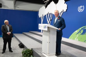 Prince Charles and Boris Johnson at the Commonwealth leaders' reception at Cop26