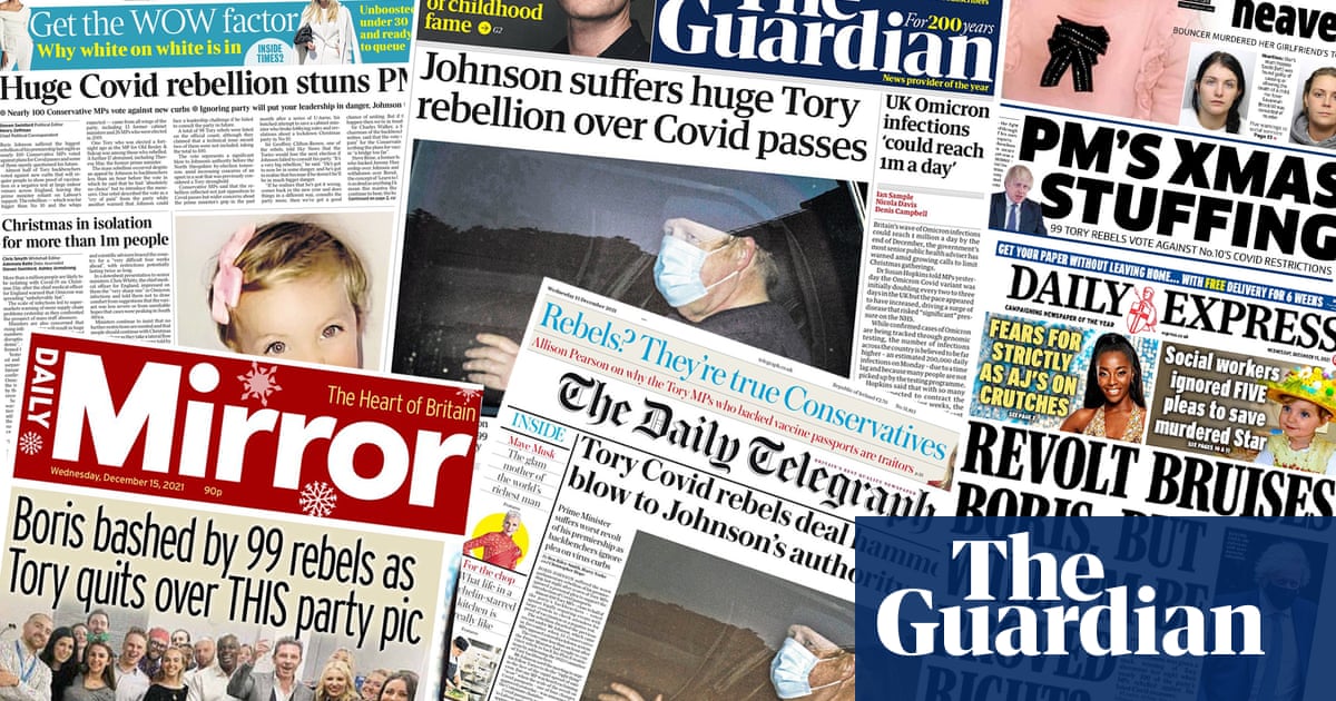 ‘Hammer blow’: what the papers say about the Tory revolt over Covid passes
