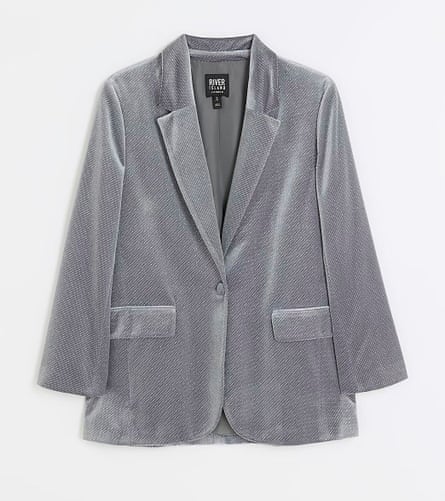Silver grey velvet blazer
