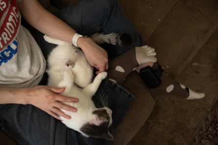 a woman wearing an ankle monitor