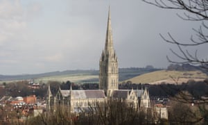 Salisbury cathedral and surrounding area
