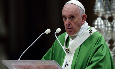 Pope Francis celebrates holy mass