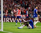 Barrios strikes after 53 seconds as Atlético pile misery on 10-man Manchester United