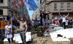 Protesters in Taksim Square in Istanbul, 2013
