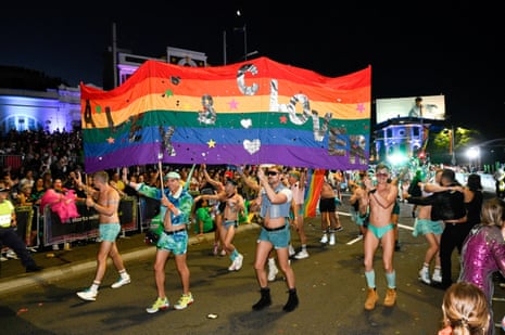 Participants celebrate the annual Sydney Gay and Lesbian Mardi Gras Parade in 2023.