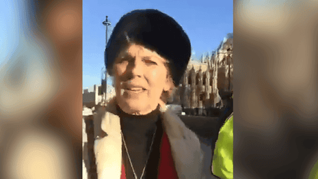 MP Anna Soubry accosted by pro-Brexit demonstrators in December – video 