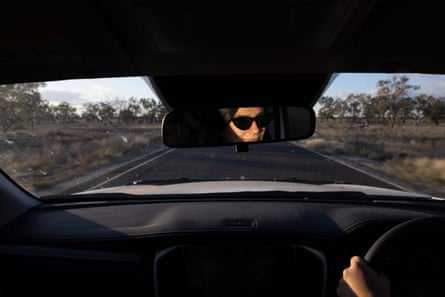 Francesca Cutri, Western Women’s Legal Support solicitor, drives between Bourke and Lightning Ridge during a trip to see her clients.