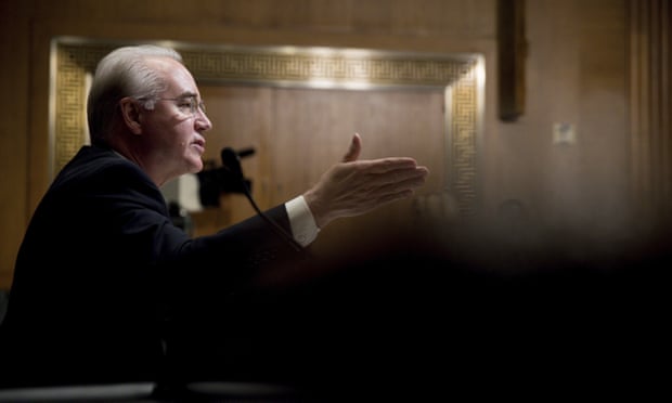 Tom Price, testifies on Capitol Hill in Washington, Tuesday 24 January.