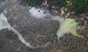 Illegal refineries and pollution among the waterways in Rivers State, Nigeria.
