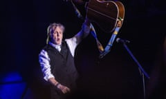 Paul McCartney on the Pyramid stage on Saturday night.