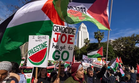 Protestors Rally At Los Angeles City Hall Against War In Gaza