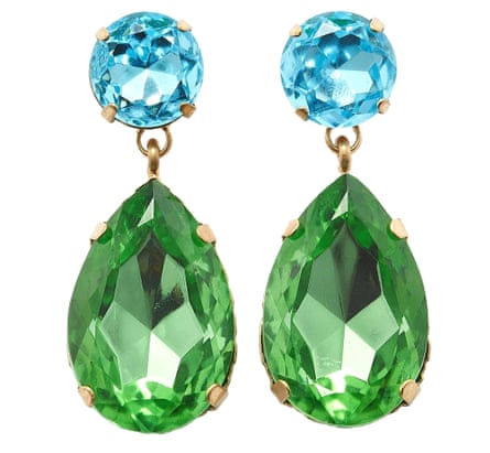 Green and blue jewel drops