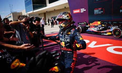 Race winner Max Verstappen.