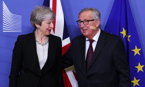 Theresa May and Jean-Claude Juncker in  Brussels