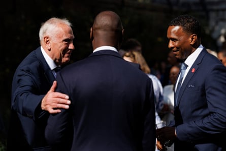 Shaka Hislop speaks at a charity function for Show Racism the Red Card