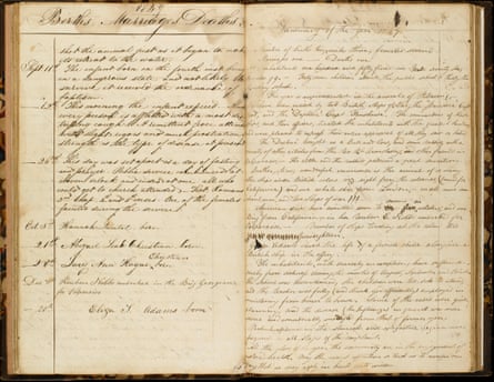 Photograph of the pages of the register