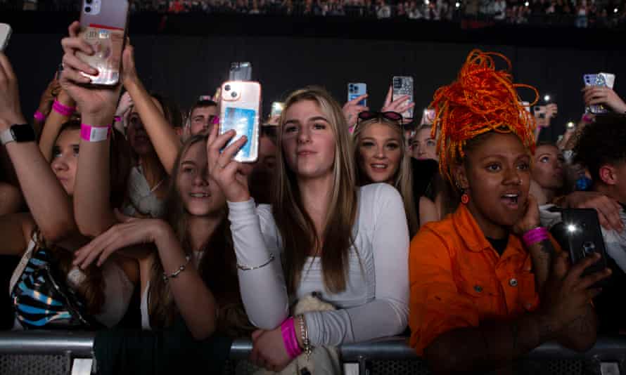 The front row at the Leeds Direct Arena.