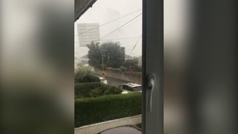 School's roof ripped off by high winds in Cork – video