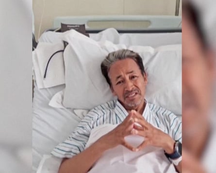 Indian activist and educational reformer Sonam Wangchuk lies in a hospital bed