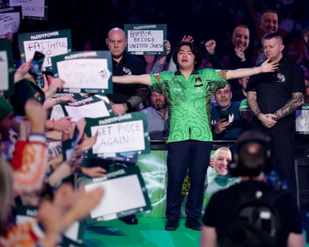 Crowd favourite Motomu Sakai poses before losing to Sweden’s Andreas Harrysson