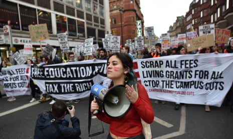 A protest against tuition fees and student debt in November 2017