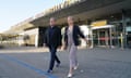 Adidas-wearing Keir Starmer and shadow home secretary Yvette Cooper arrive at Rotterdam The Hague Airport, Netherlands.