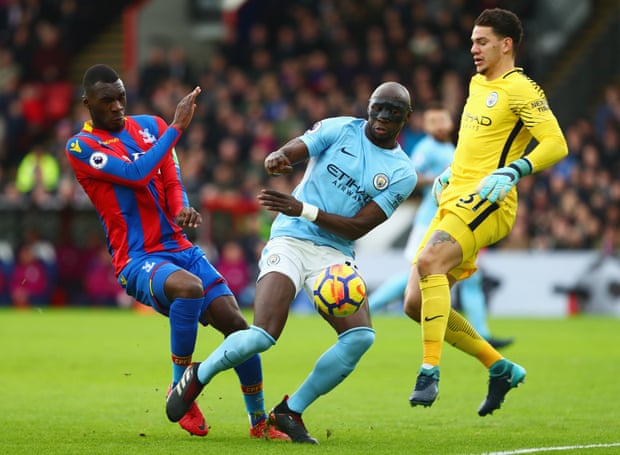 Eliaquim Mangala (centre) never looked convincing for Manchester City in what was a season of bad signings that included Wilfried Bony and Fernando.