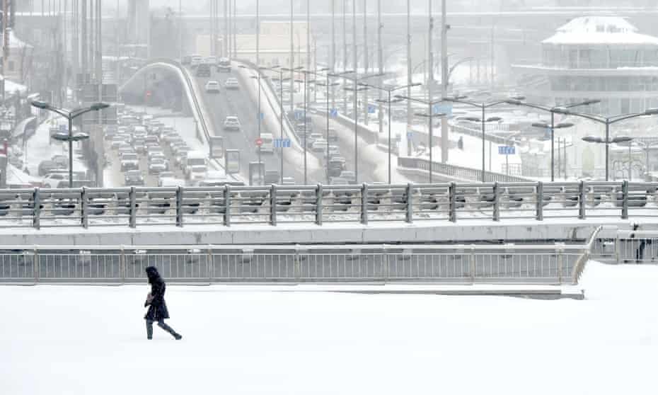 Ukraine has received record snowfalls in recent days