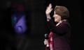 Democratic presidential candidate Sen. Amy Klobuchar, D-Minn., speaks at the LULAC Presidential Town Hall, Thursday, Feb. 13, 2020, in Las Vegas. (AP Photo/John Locher)